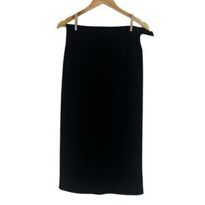 Talbots Black Suede Wrap Skirt, Vintage, 8